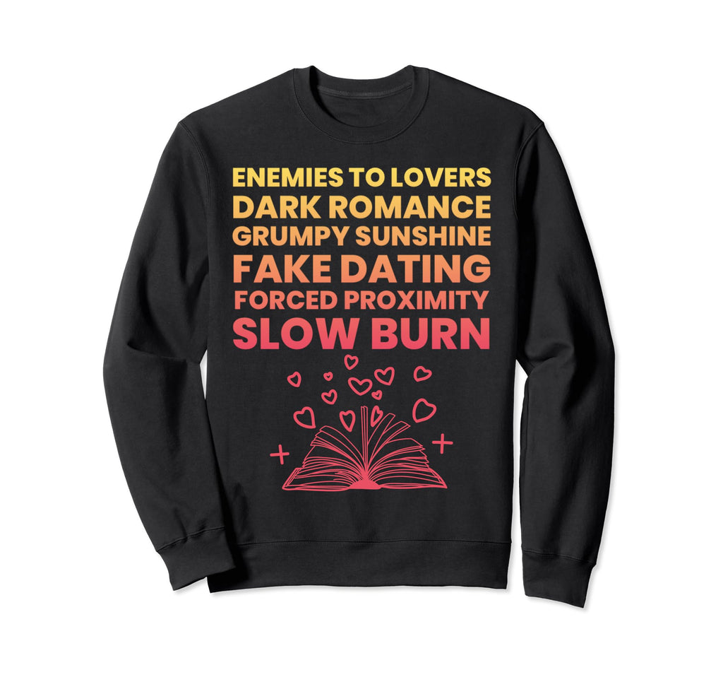 Bibliophile Romance Book Genre Sweatshirt - Minimalist Print Men Women - T-Shirt, Sweatshirt, Hoodie
