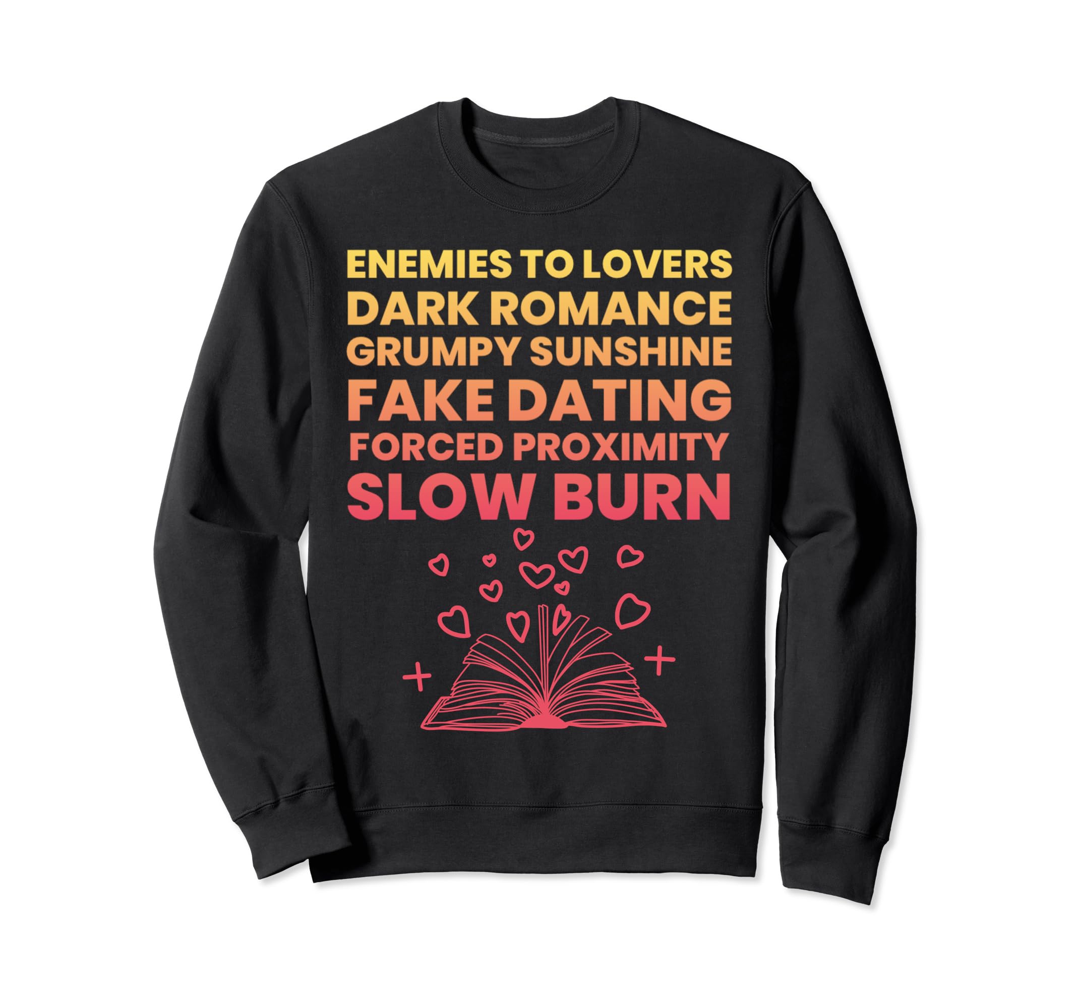 Bibliophile Romance Book Genre Sweatshirt - Minimalist Print Men Women - T-Shirt, Sweatshirt, Hoodie