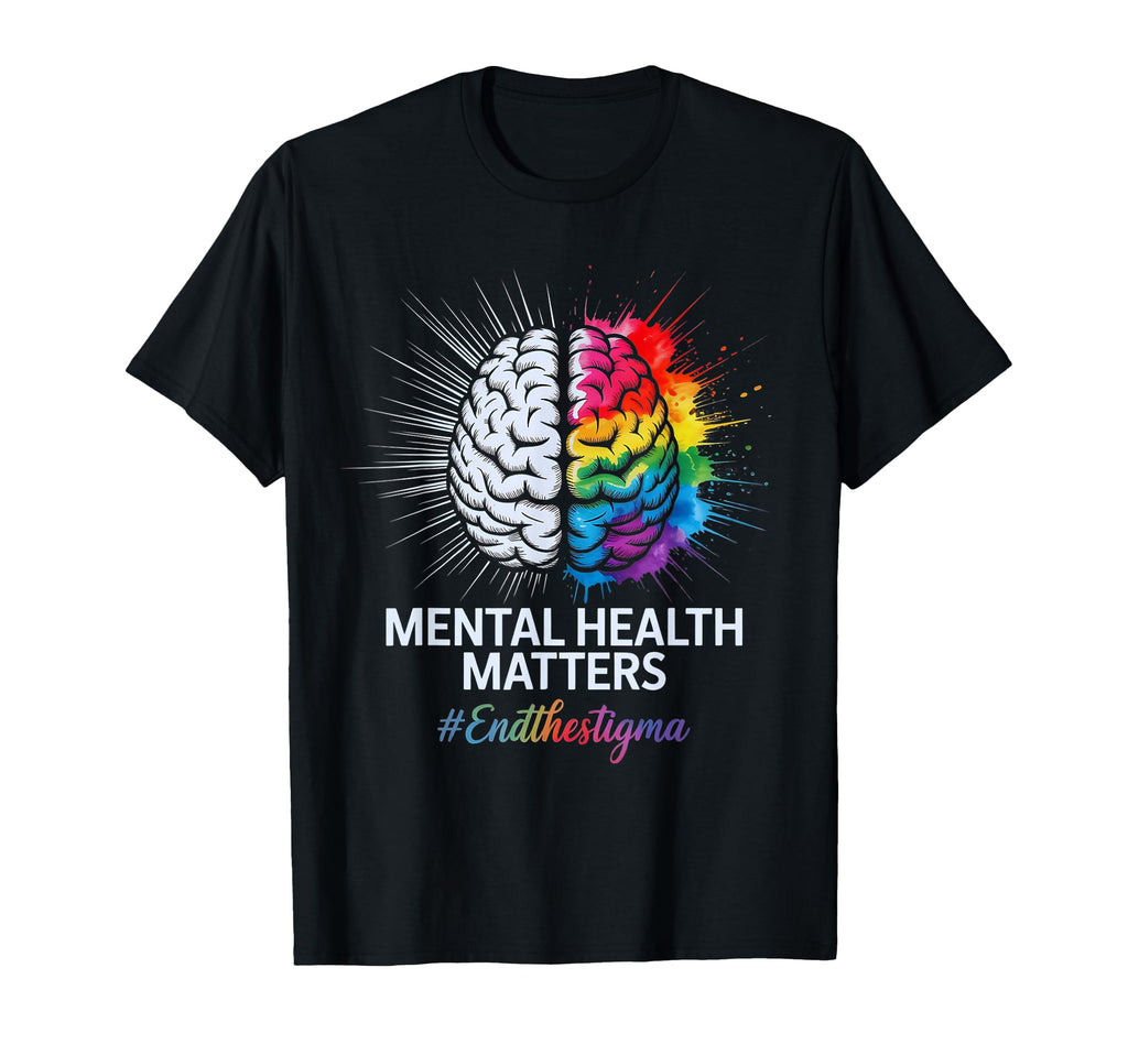End Stigma Mental Health Matters Tie T-Shirt - Minimalist Print Men Women - T-Shirt, Sweatshirt, Hoodie