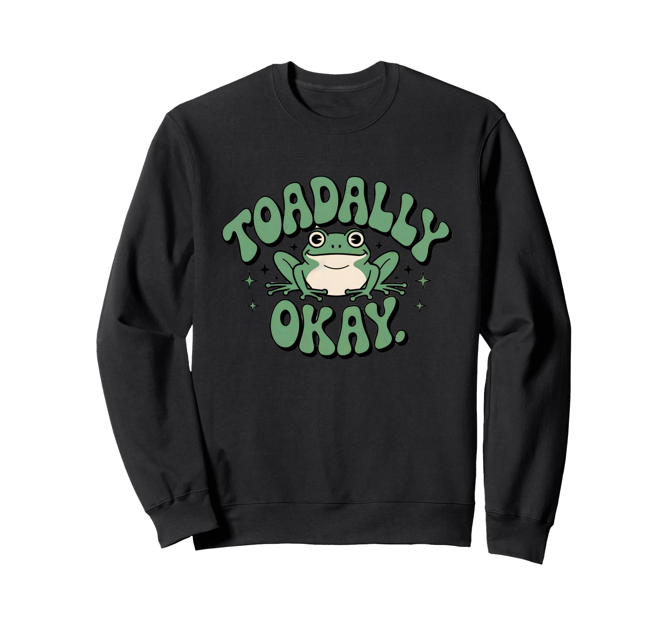Toadally Okay Funny Frog Visual Sweatshirt - Minimalist Print for Adults - T-Shirt, Sweatshirt, Hoodie