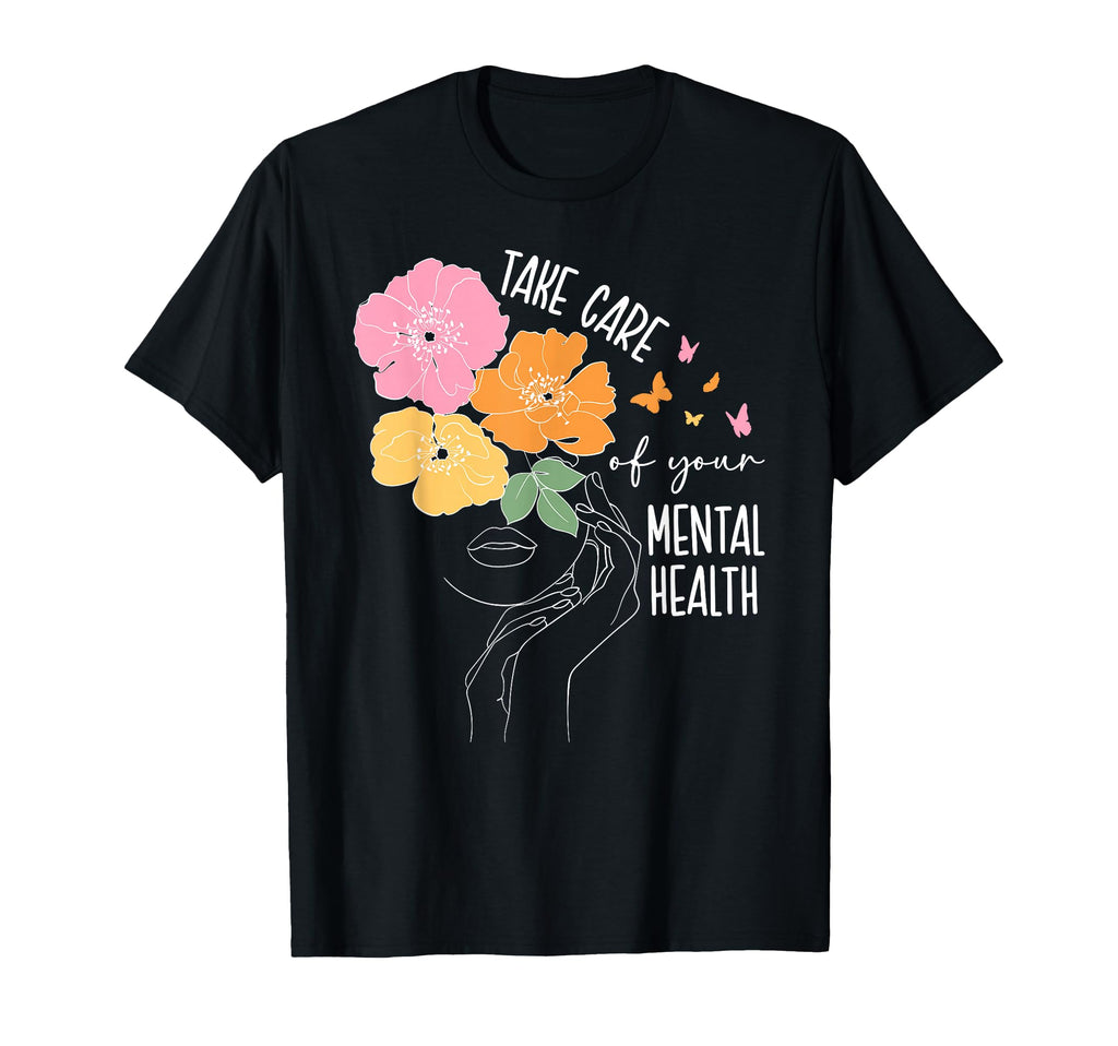 Take Care Mental Health Awareness T-Shirt - Minimalist Print Men Women - T-Shirt, Sweatshirt, Hoodie