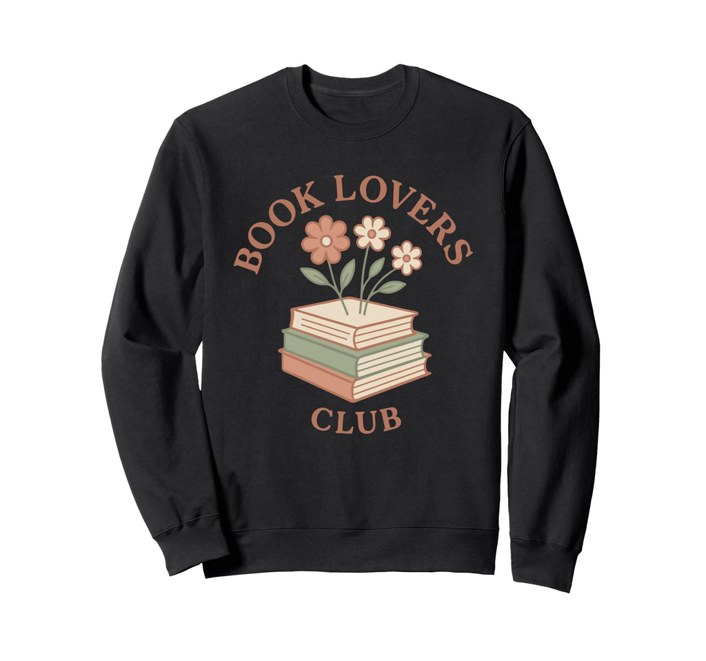 Book Lovers Floral Book Stack Sweatshirt - Aesthetic Graphic Unisex - T-Shirt, Sweatshirt, Hoodie