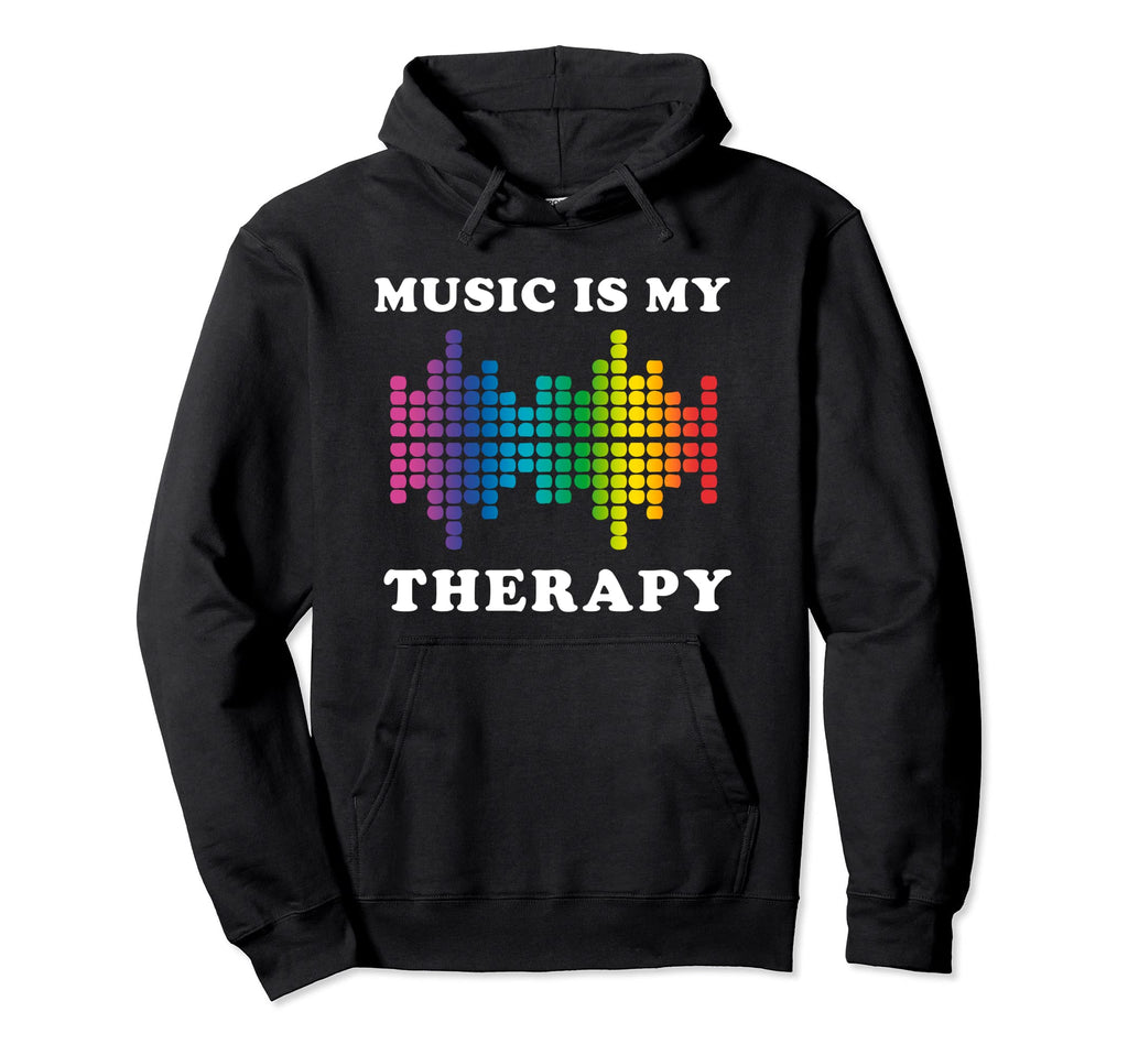 Music Is My Therapy Equalizer Dj Hoodie - Graphic Print for Adults - T-Shirt, Sweatshirt, Hoodie
