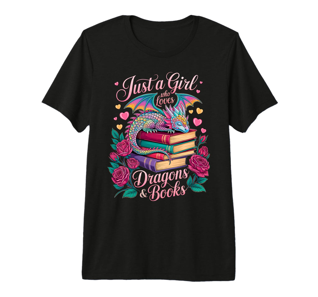 Just Who Loves Dragons And Books Tri Blend T-Shirt - Trendy Graphic Unisex - T-Shirt, Sweatshirt, Hoodie