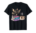 Black Dragon Books And Coffee Reading T-Shirt - Graphic Print for Adults - T-Shirt, Sweatshirt, Hoodie