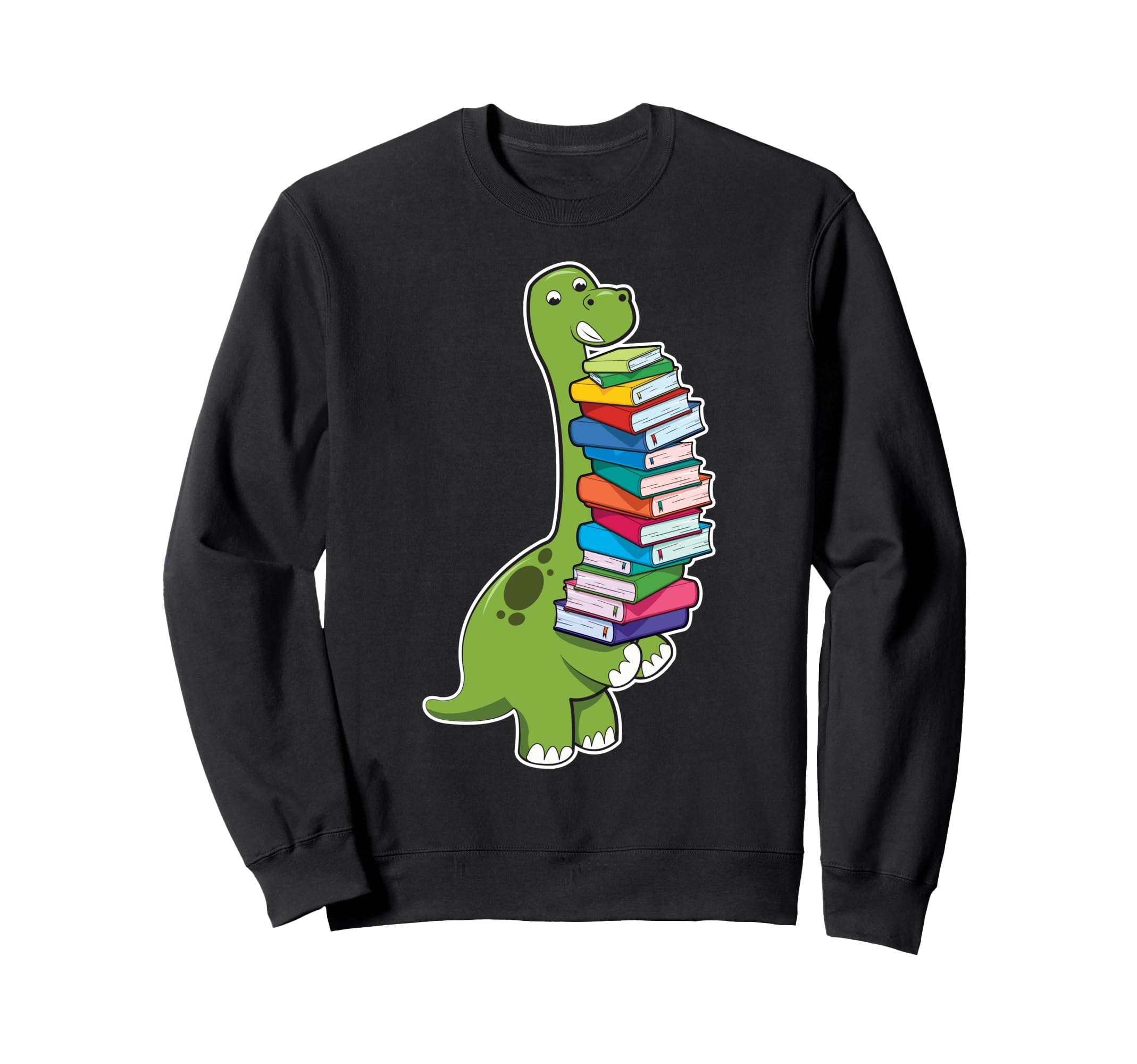 Dinosaur Carrying Books Love Book Sweatshirt - Custom Art Print for Adults - T-Shirt, Sweatshirt, Hoodie