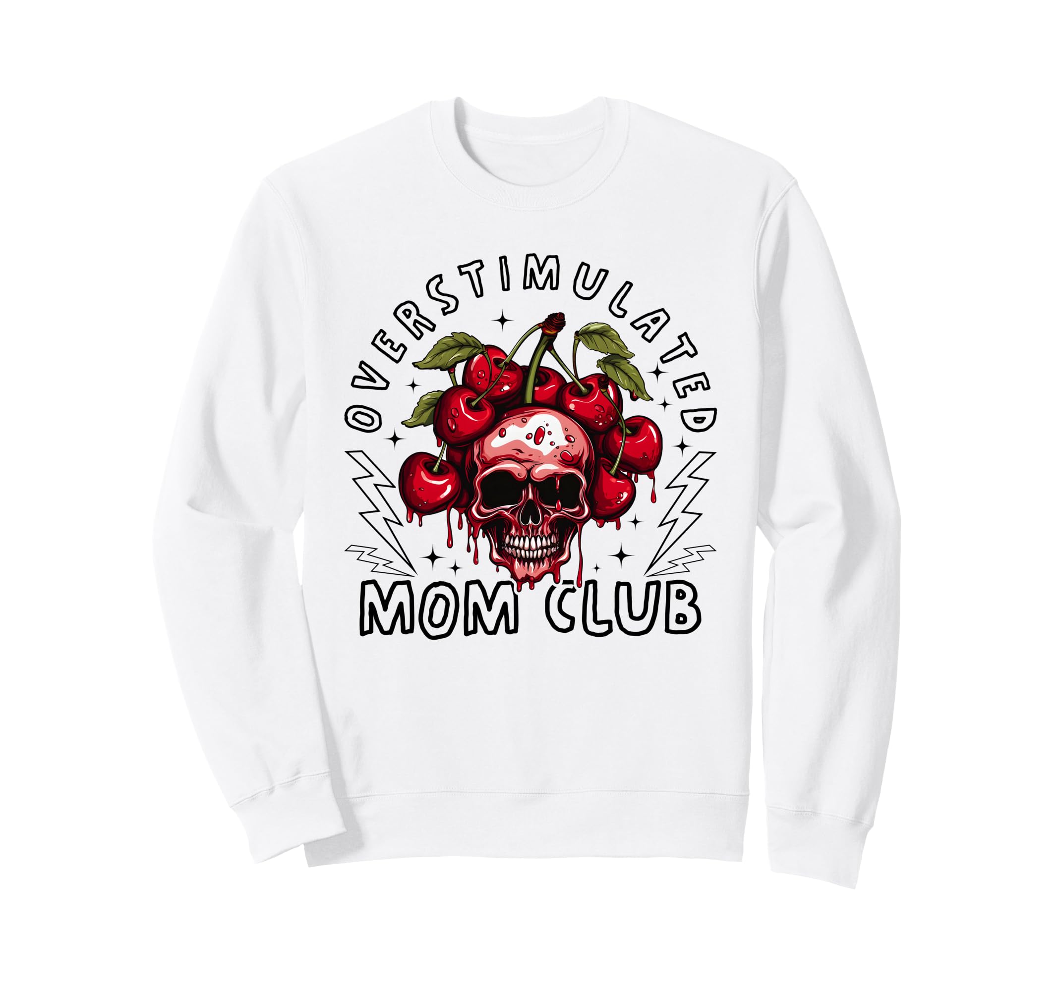 Overstimulated Mom Club Funny Sweatshirt - Minimalist Print Men Women - T-Shirt, Sweatshirt, Hoodie