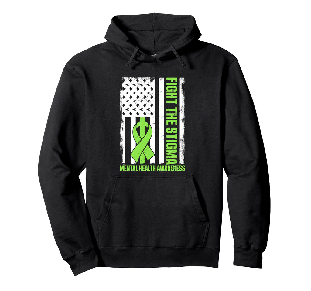 Fight Stigma Mental Health Awareness Hoodie - Custom Art Print for Adults - T-Shirt, Sweatshirt, Hoodie