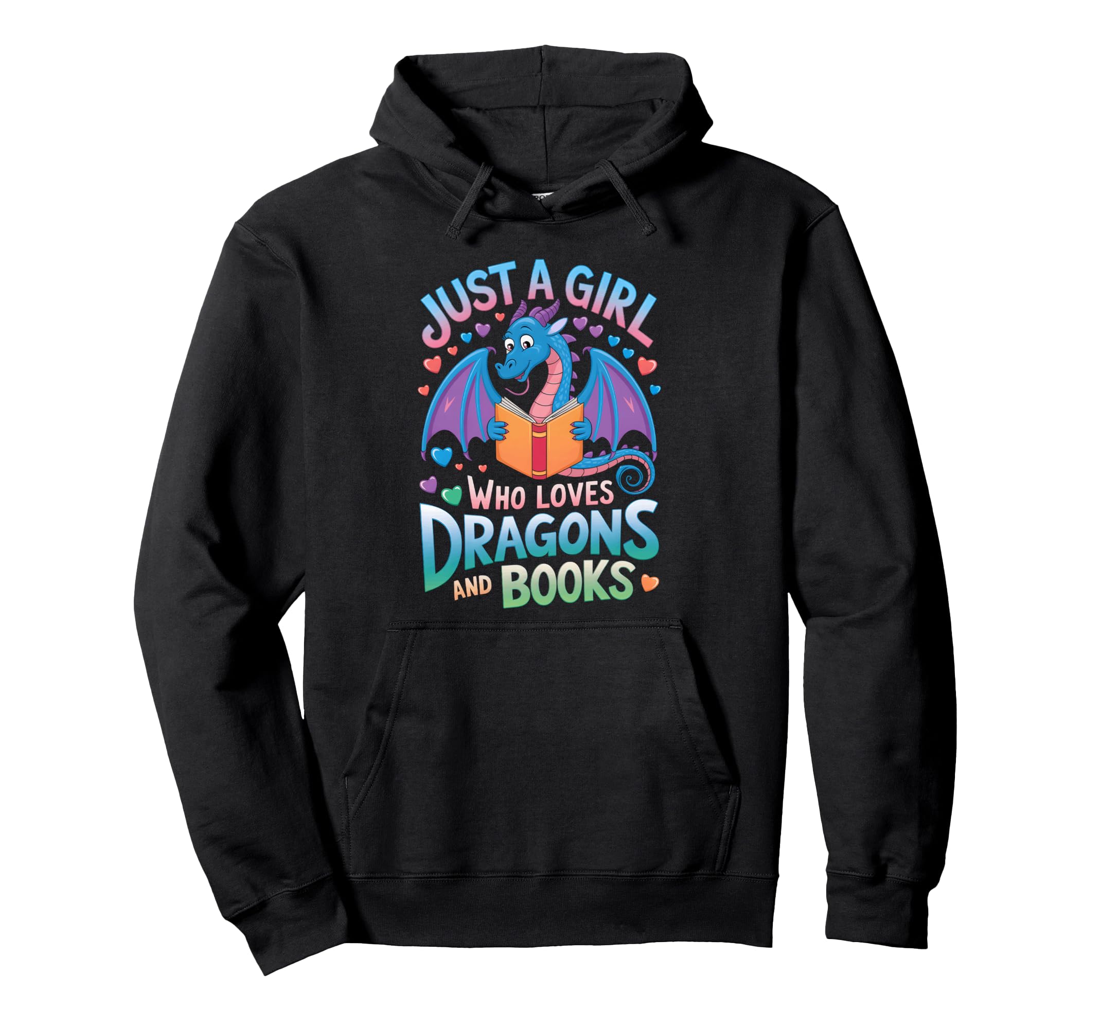 Just Who Loves Dragons And Books Hoodie - Trendy Graphic for Adults - T-Shirt, Sweatshirt, Hoodie