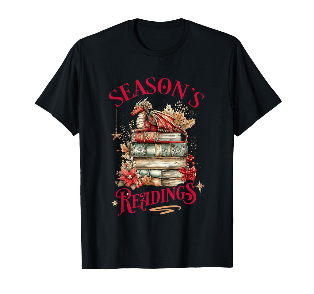 Seasons Readings Dragon Holiday Books T-Shirt - Custom Art Print Men Women - T-Shirt, Sweatshirt, Hoodie