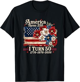 Funny America Turns 250 I Turn 50 1976 USA 50th Birthday T-Shirt Unisex T-shirt, Sweatshirt, Hoodie, Long Sleeve Tee - T-Shirt, Sweatshirt, Hoodie