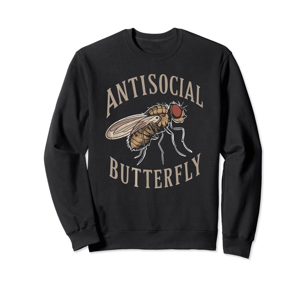 Antisocial Butterfly Goth Housefly Sweatshirt - Graphic Print for Adults - T-Shirt, Sweatshirt, Hoodie