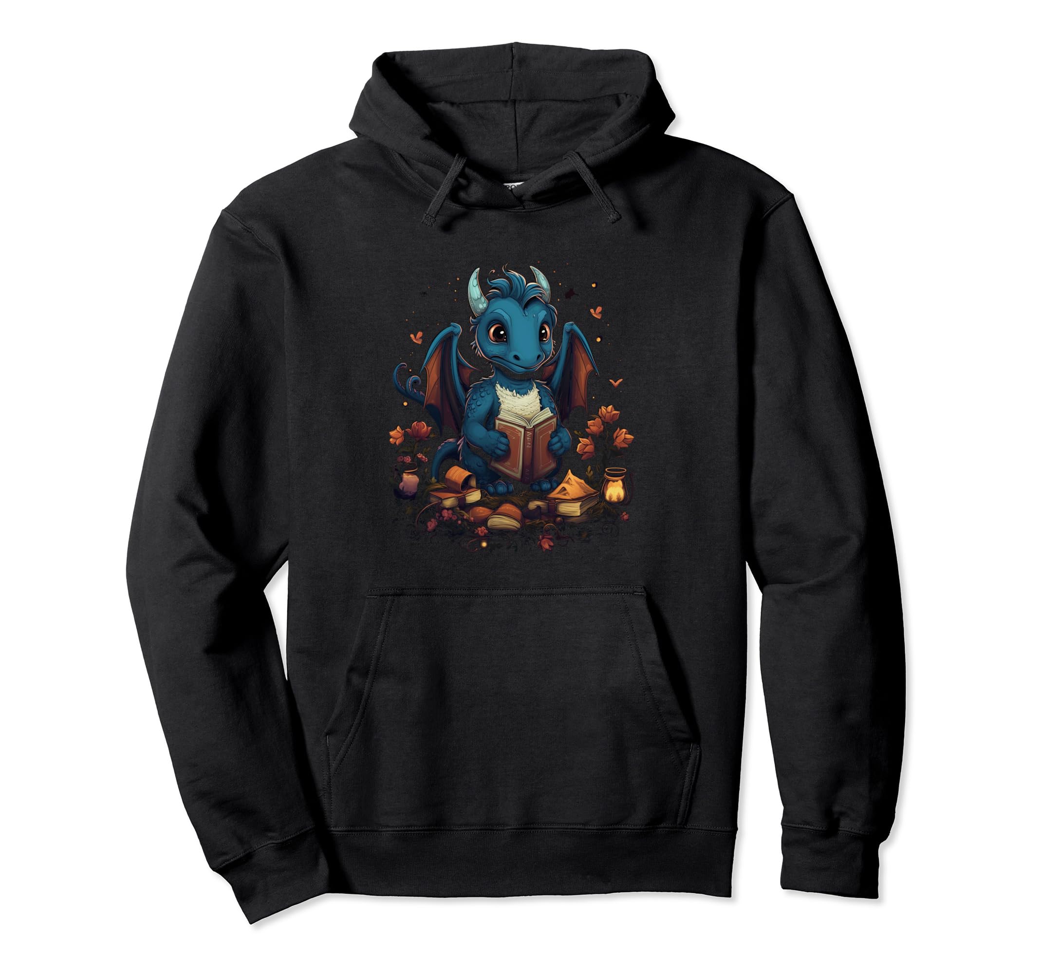 Book Dragon Reading Books Bookworm Fantasy Hoodie - Unique Graphic Unisex - T-Shirt, Sweatshirt, Hoodie