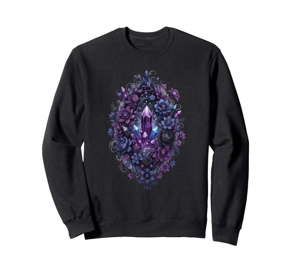 Purple Crystal Bouquet Mystic Sweatshirt - Custom Art Print for Adults - T-Shirt, Sweatshirt, Hoodie