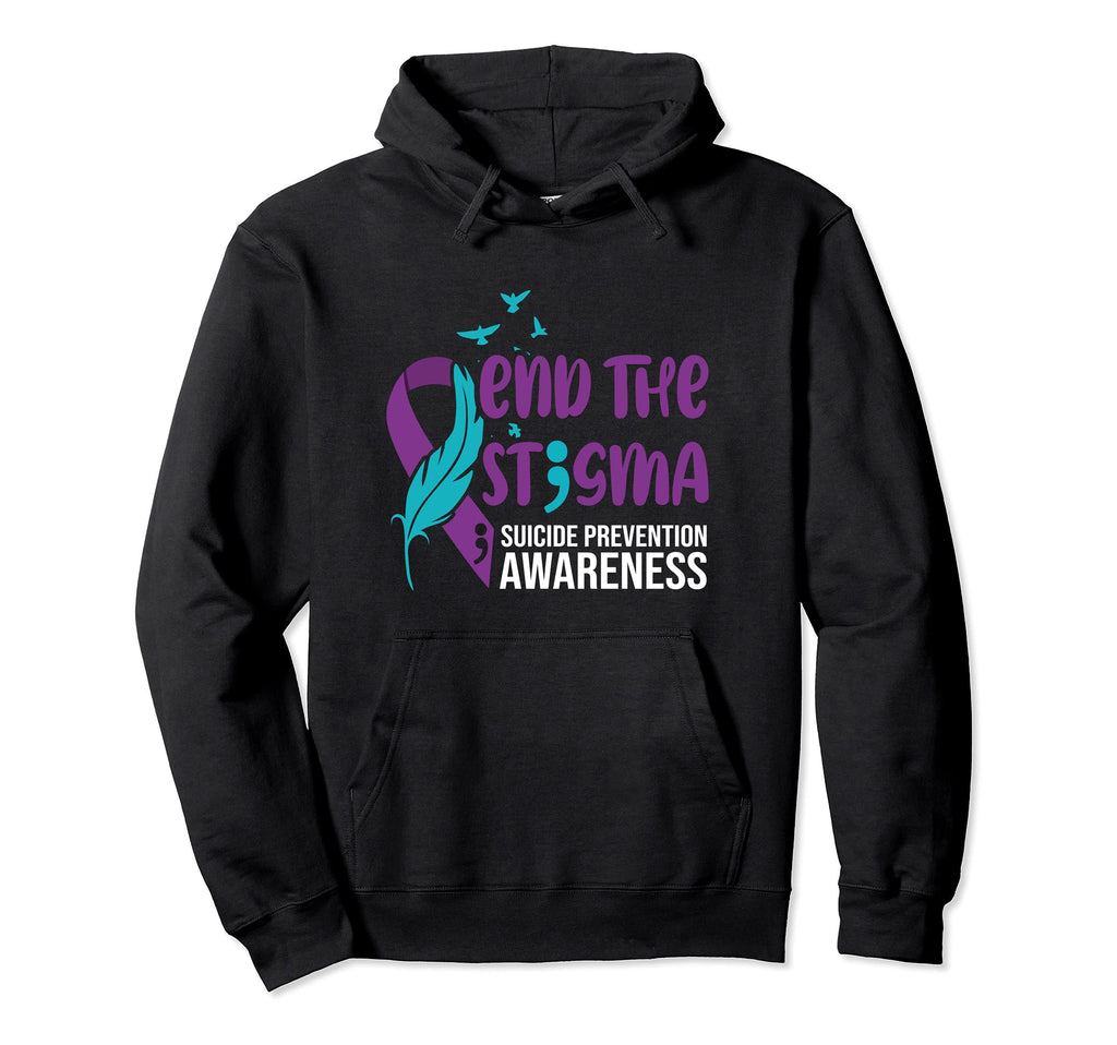 End Stigma Suicide Prevention Awareness Hoodie - Aesthetic Graphic Unisex - T-Shirt, Sweatshirt, Hoodie