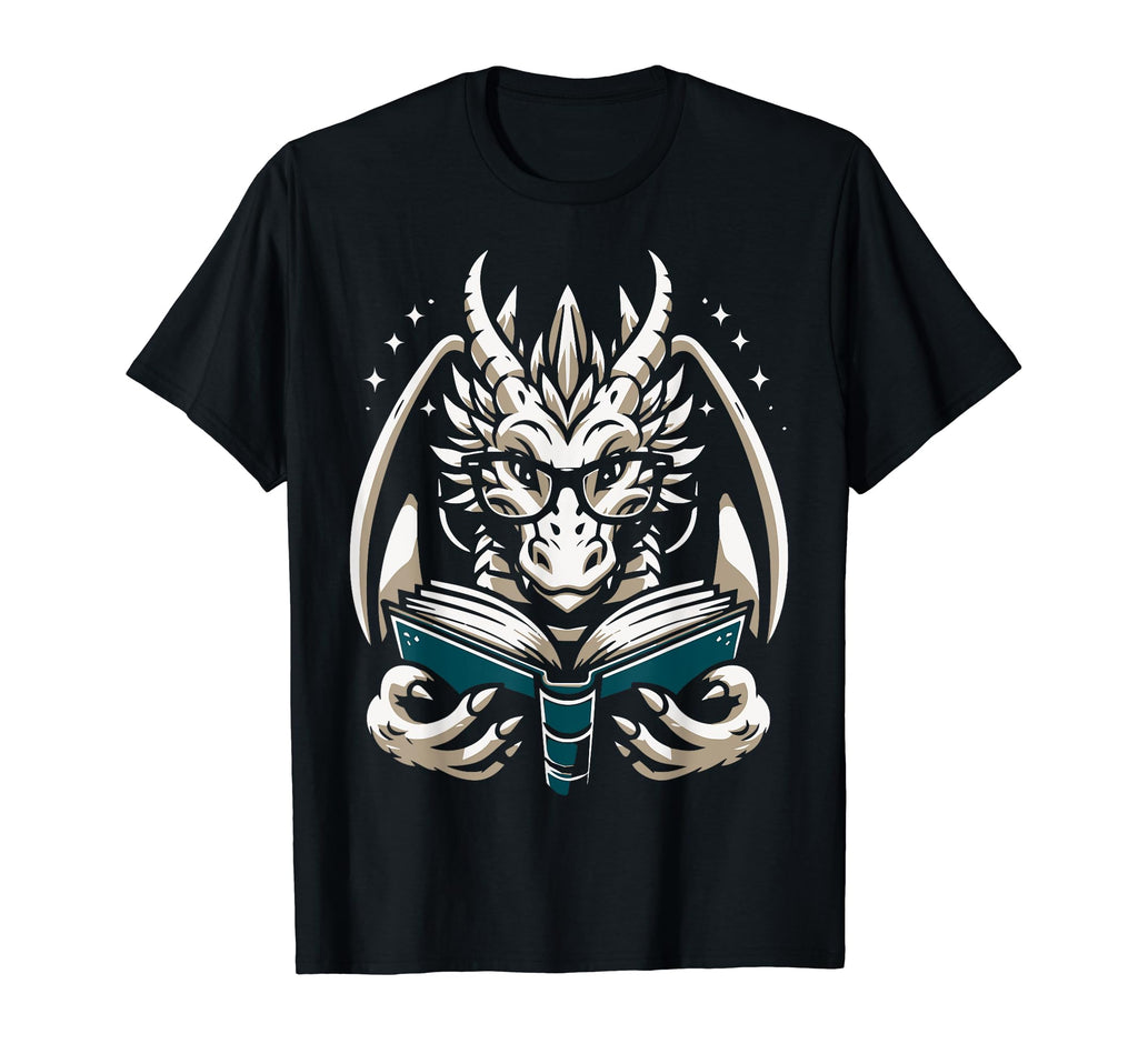 Dragon Reading Book Dragon Enthusiast T-Shirt - Trendy Graphic Unisex - T-Shirt, Sweatshirt, Hoodie