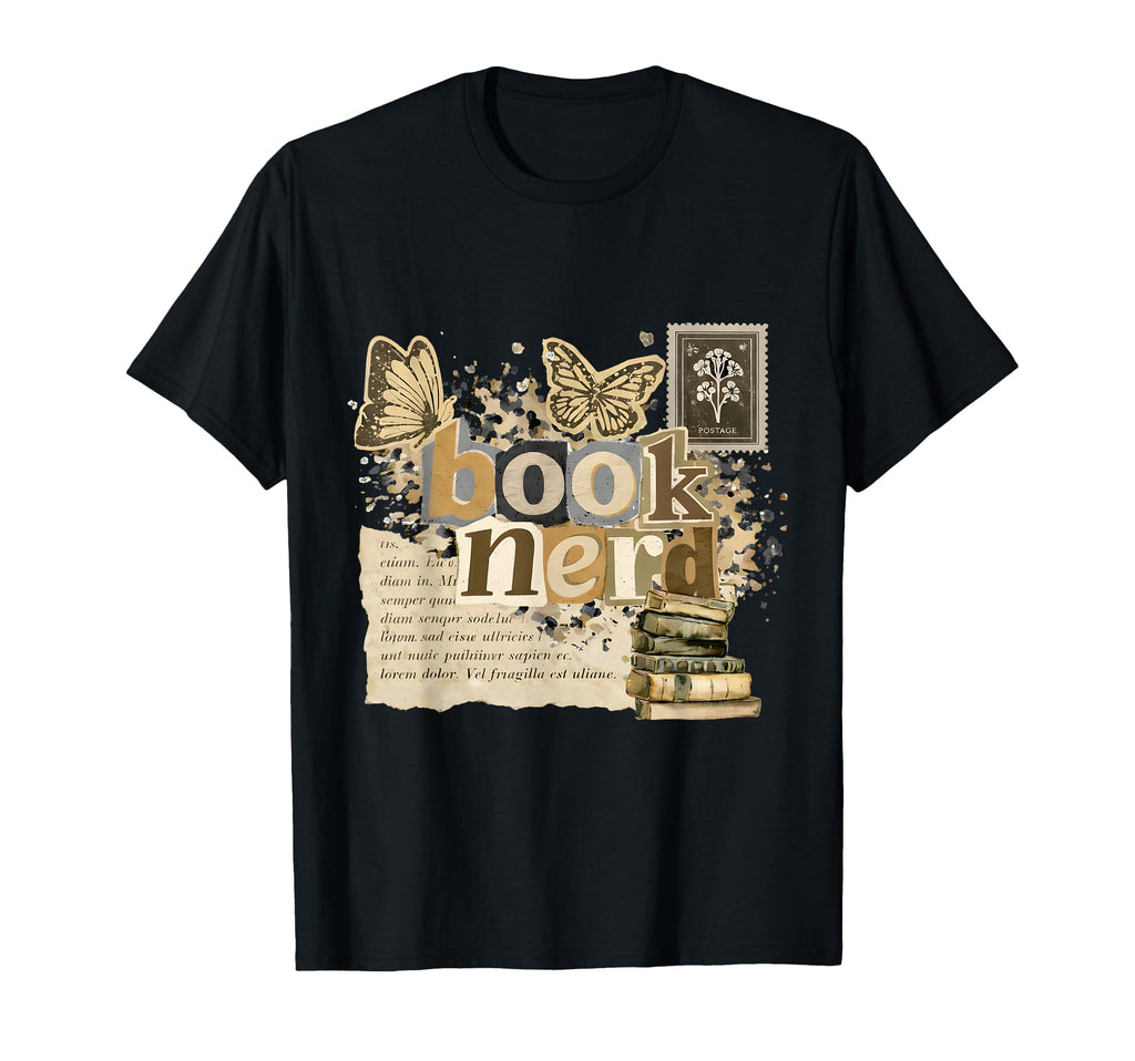 Book Nerd Grunge Aesthetic Stack T-Shirt - Unique Graphic Men Women - T-Shirt, Sweatshirt, Hoodie