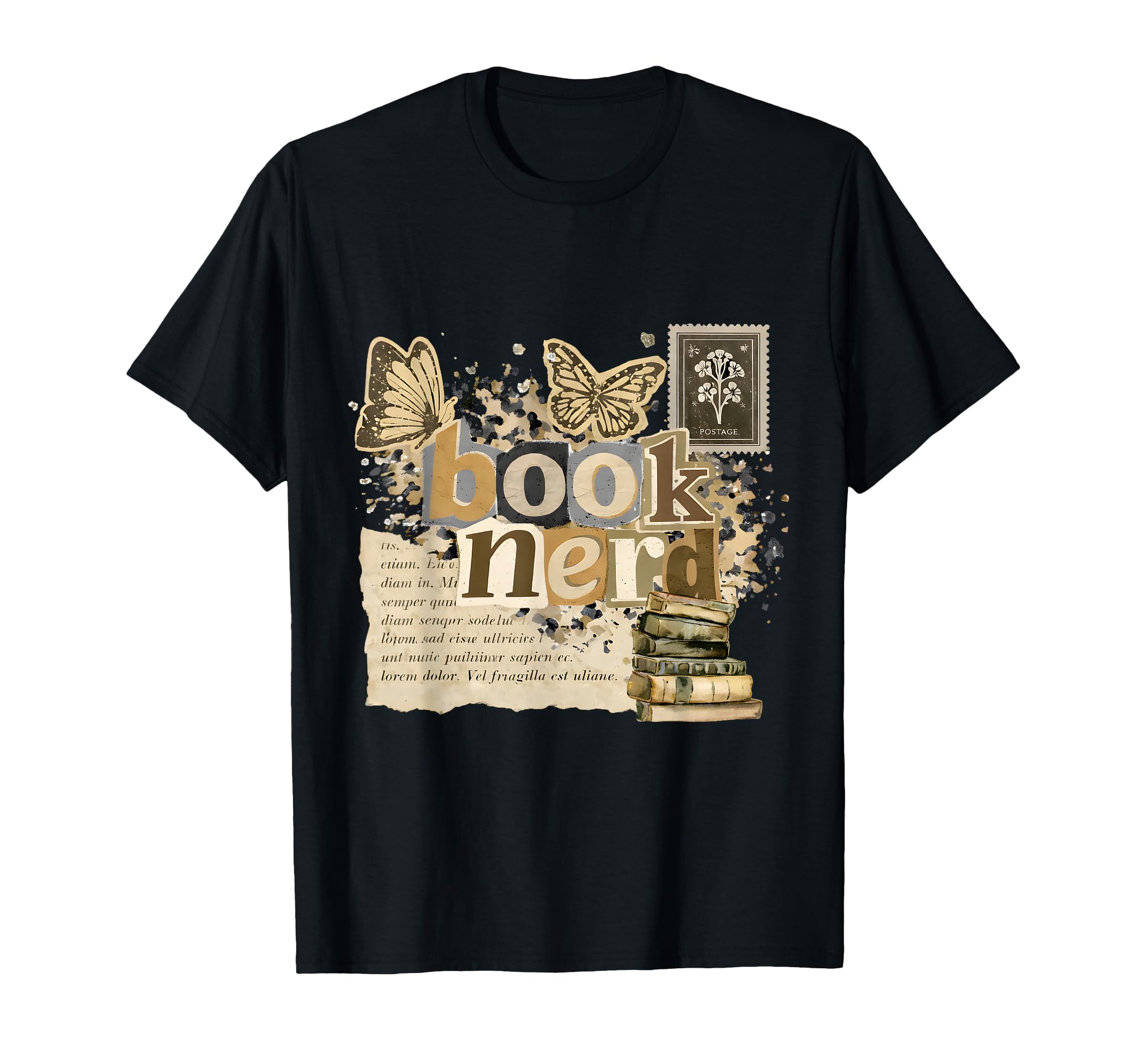 Book Nerd Grunge Aesthetic Stack T-Shirt - Unique Graphic Men Women - T-Shirt, Sweatshirt, Hoodie