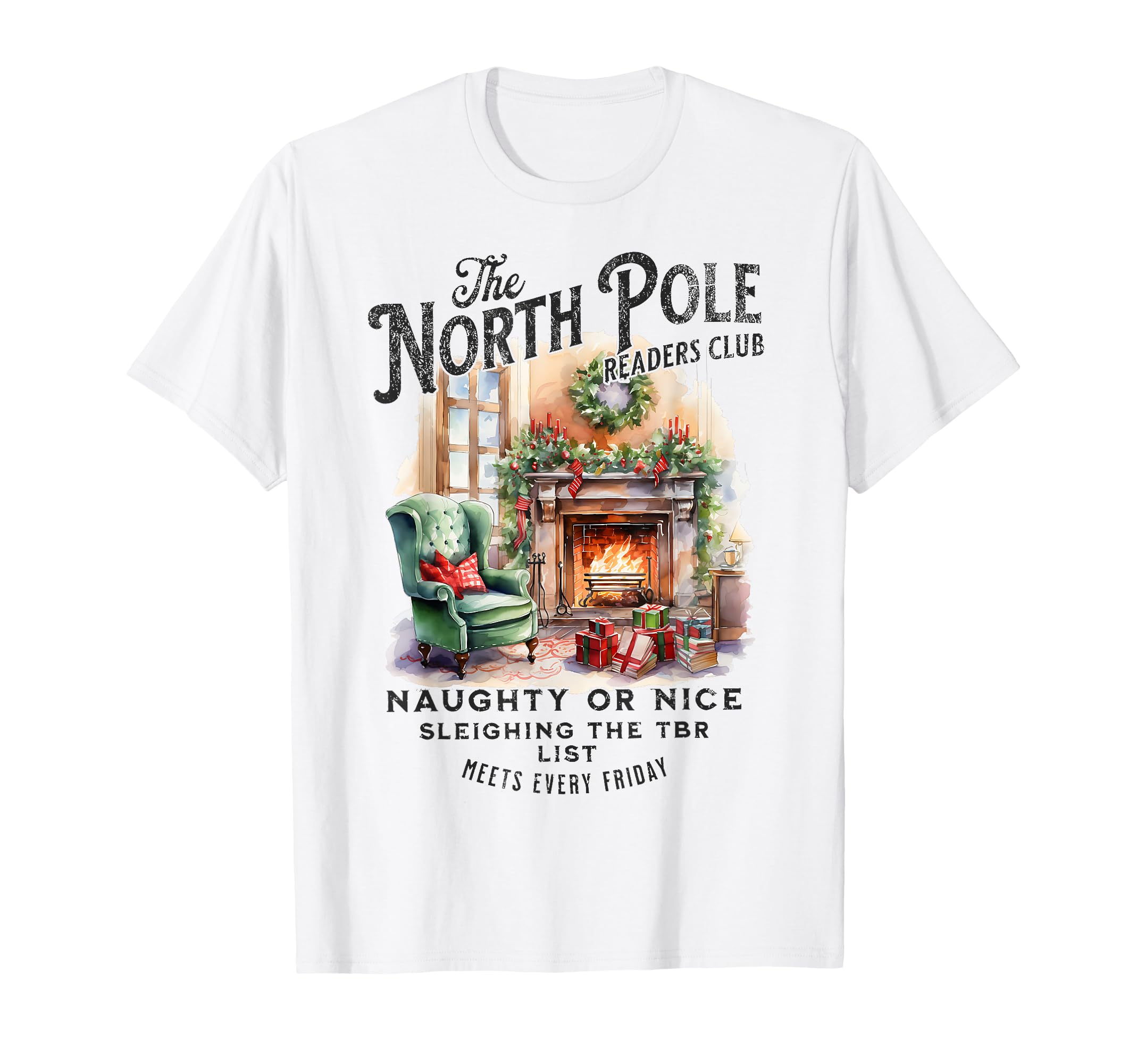 North Pole Reads Club Bookish Holiday T-Shirt - Trendy Graphic Men Women - T-Shirt, Sweatshirt, Hoodie