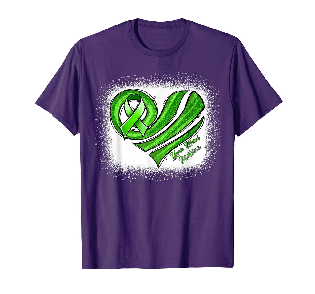 Mental Health Awareness Heart Green T-Shirt - Custom Art Print Unisex - T-Shirt, Sweatshirt, Hoodie