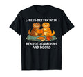 Life Is Better Bearded Dragons And Books T-Shirt - Graphic Print Unisex - T-Shirt, Sweatshirt, Hoodie