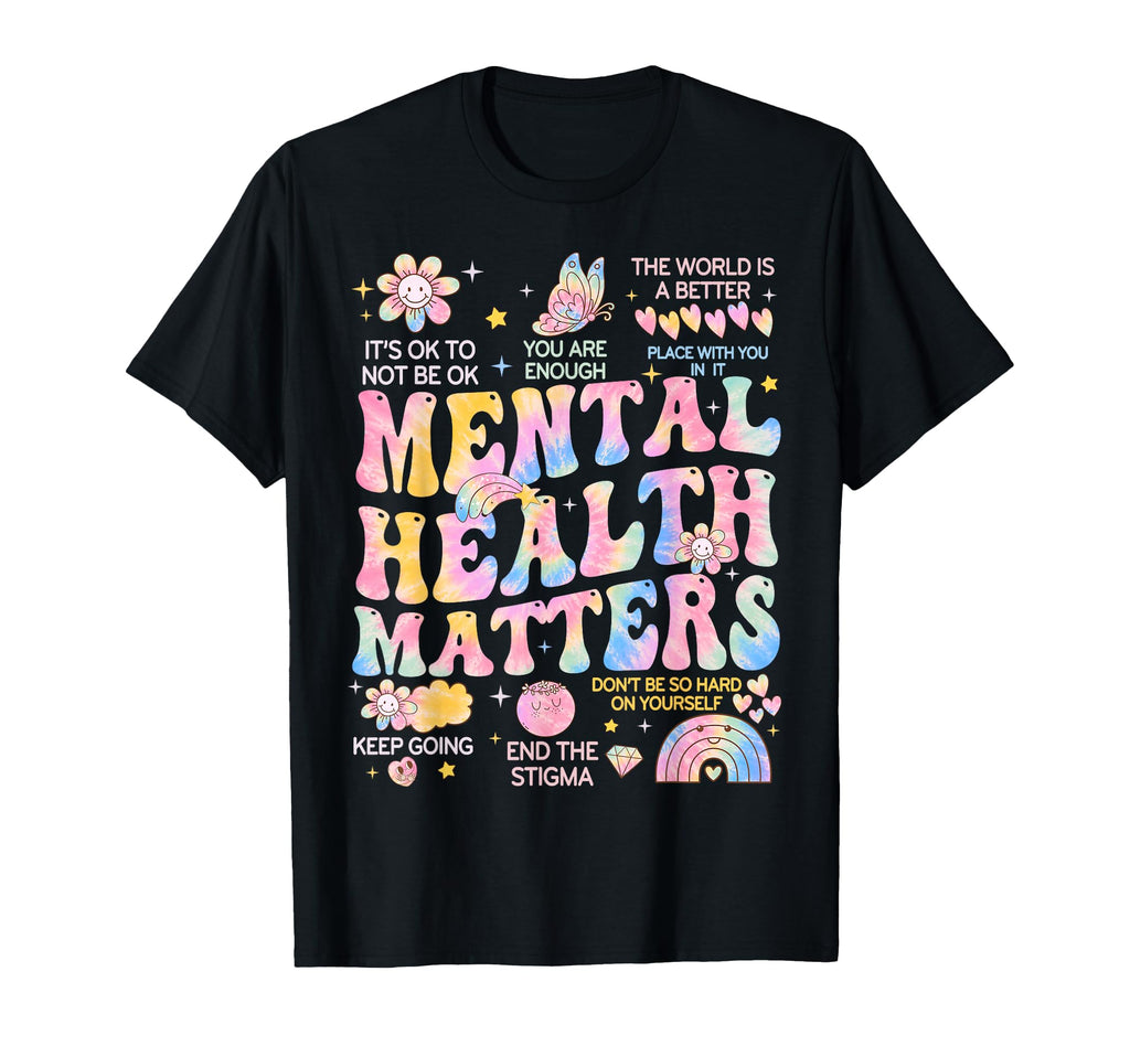 Groovy Mental Health Matters Its Okay T-Shirt - Trendy Graphic Men Women - T-Shirt, Sweatshirt, Hoodie