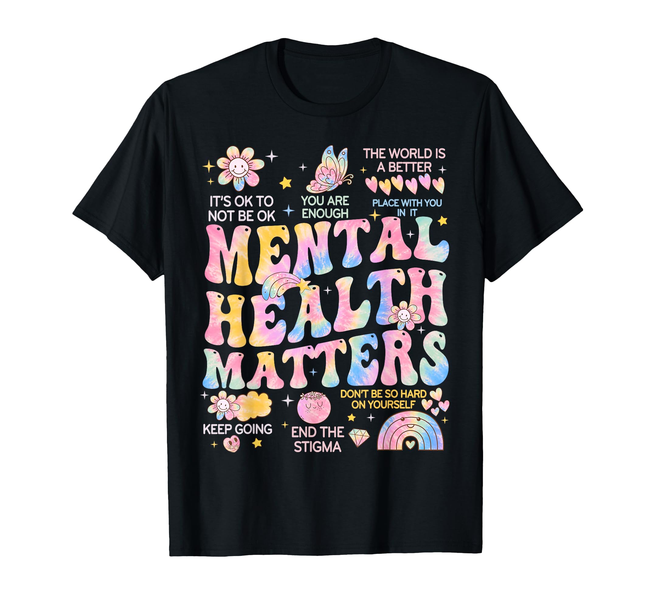 Groovy Mental Health Matters Its Okay T-Shirt - Trendy Graphic Men Women - T-Shirt, Sweatshirt, Hoodie