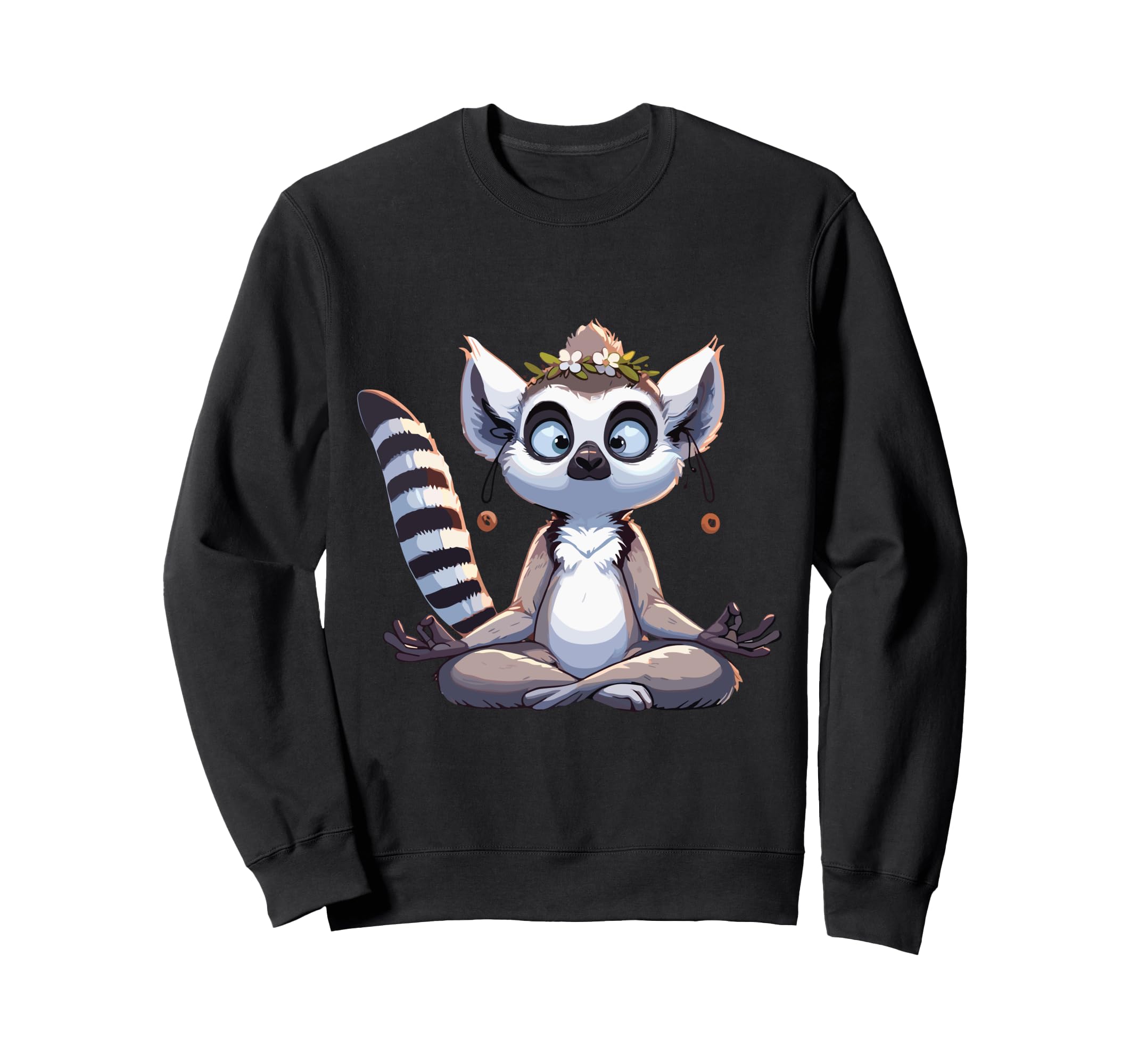 Meditation Lemur Yoga Pose Relaxing Sweatshirt - Graphic Print for Adults - T-Shirt, Sweatshirt, Hoodie
