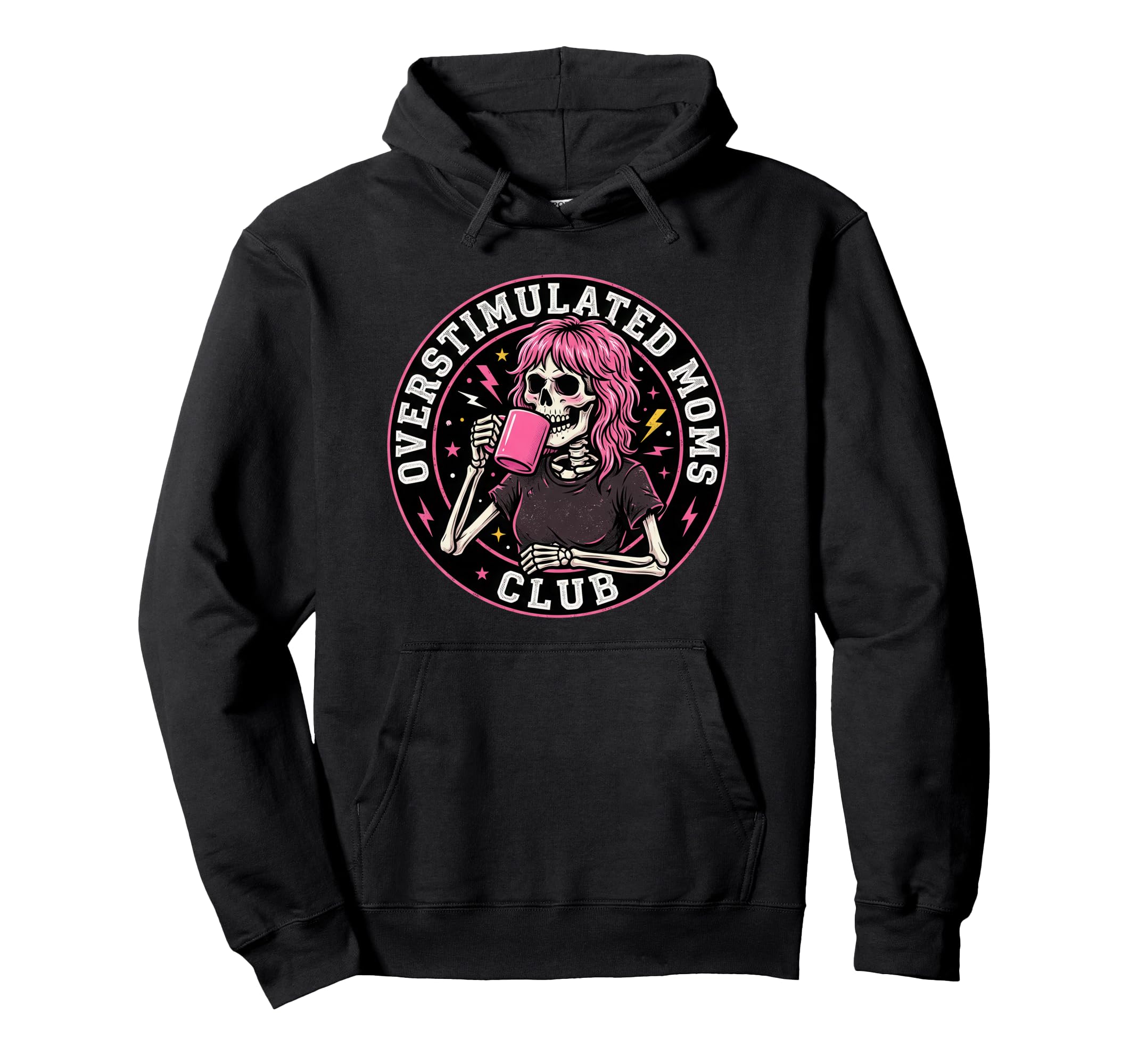 Overstimulated Moms Club Neurodivergent Mom Hoodie - Trendy Graphic Unisex - T-Shirt, Sweatshirt, Hoodie