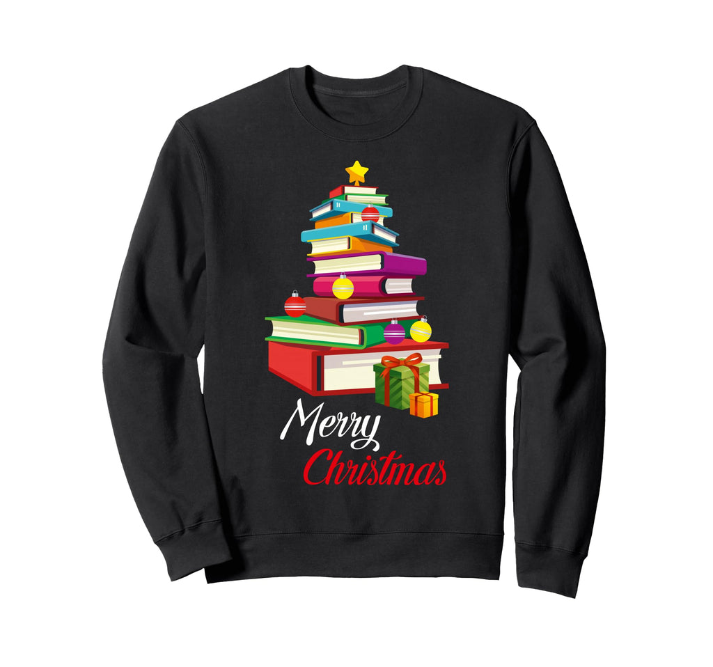 Merry Books Tree Love Reading Books Sweatshirt - Minimalist Print Unisex - T-Shirt, Sweatshirt, Hoodie