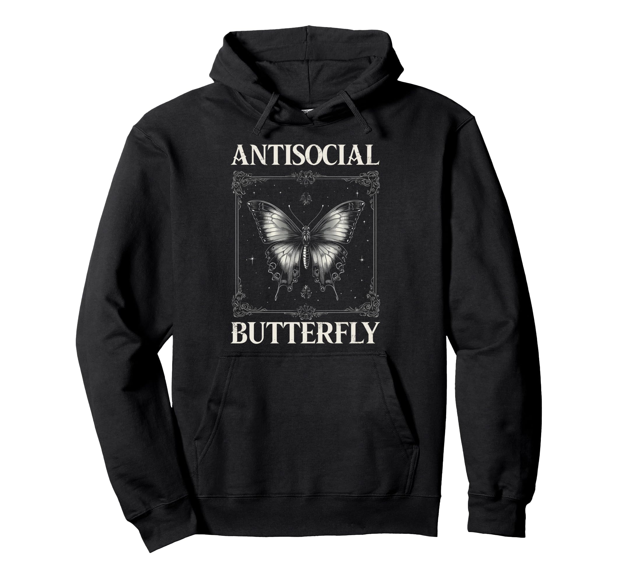 Antisocial Butterfly Hoodie - Unique Graphic Unisex - T-Shirt, Sweatshirt, Hoodie