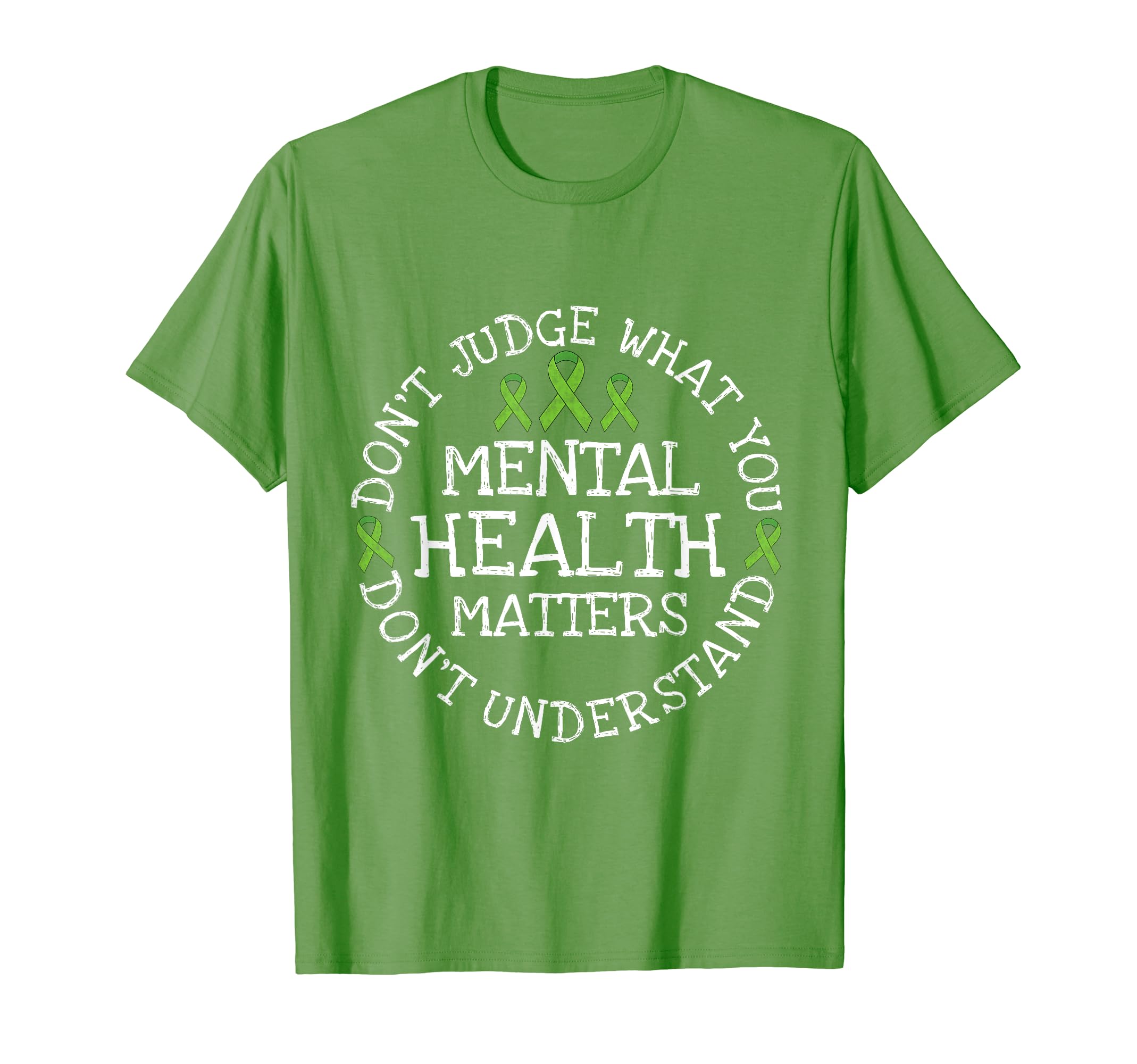 Mental Health Matters Green Ribbon T-Shirt - Minimalist Print for Adults - T-Shirt, Sweatshirt, Hoodie