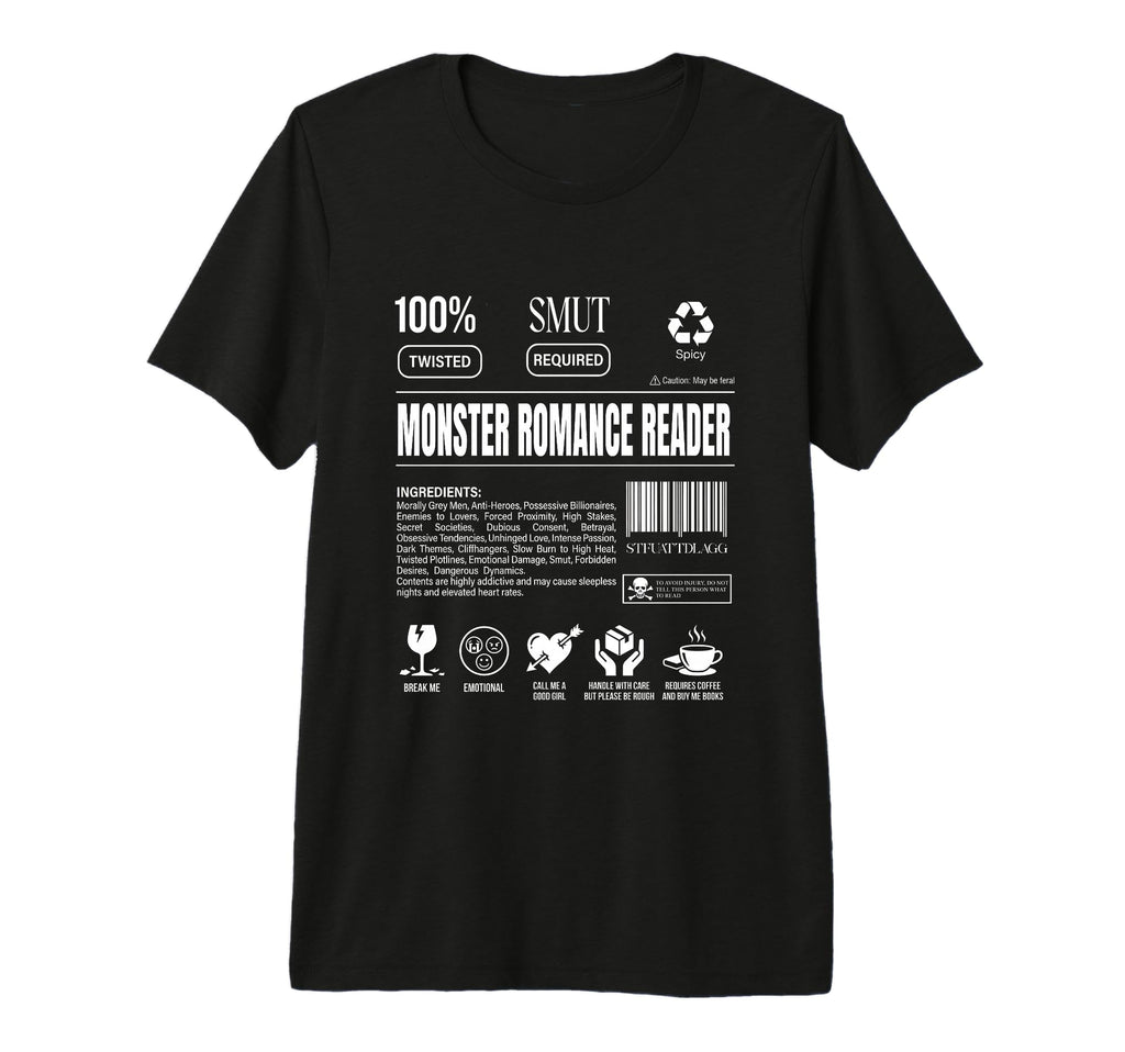 Monster Romance Reader Smut Label T-Shirt - Trendy Graphic for Adults - T-Shirt, Sweatshirt, Hoodie