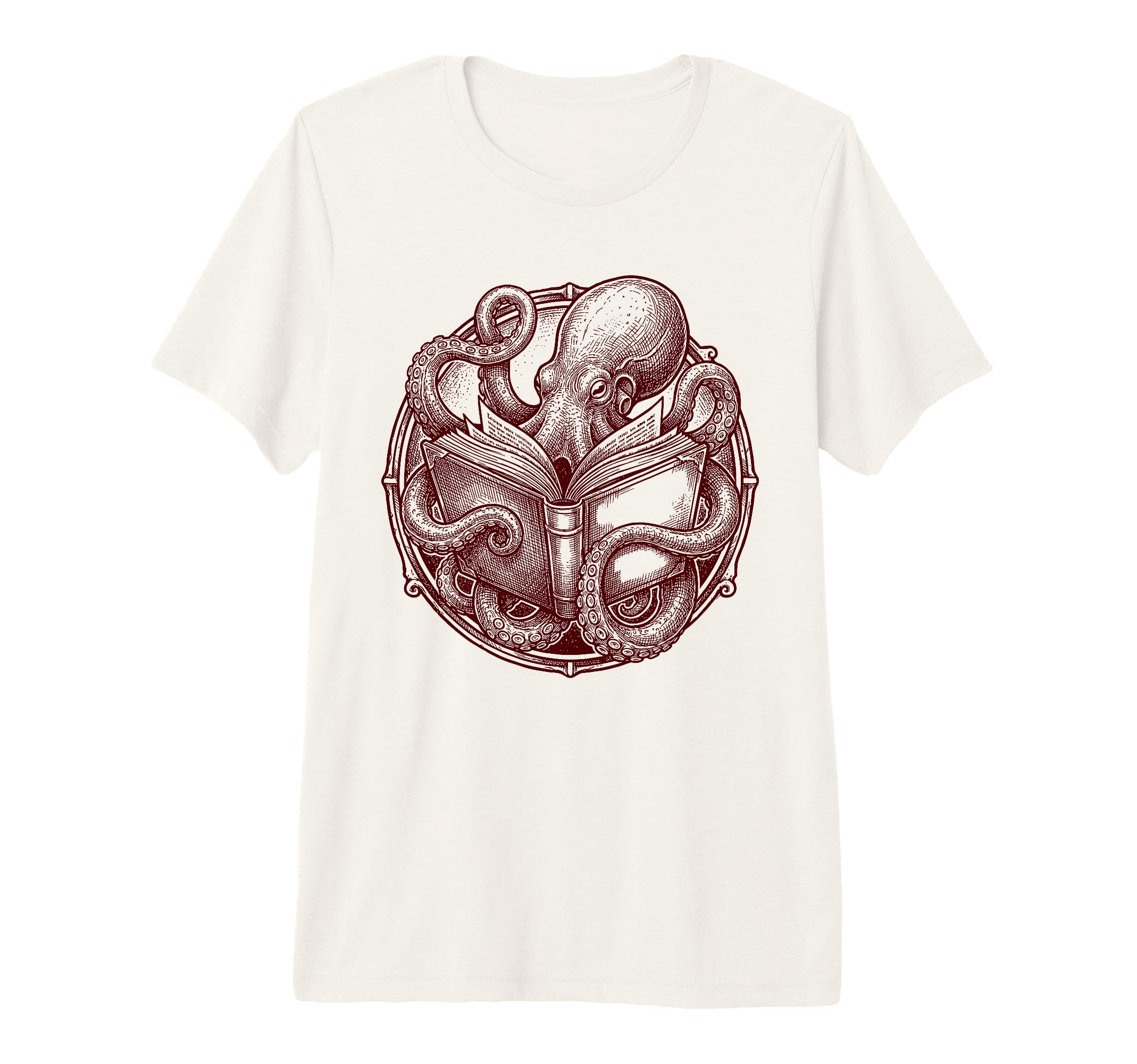 Octopus Reading Book Lover Bookworm T-Shirt - Minimalist Print Unisex - T-Shirt, Sweatshirt, Hoodie