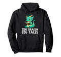 Dragon Reading Book Worm Nerd Hoodie - Casual Everyday Wear Men Women - T-Shirt, Sweatshirt, Hoodie