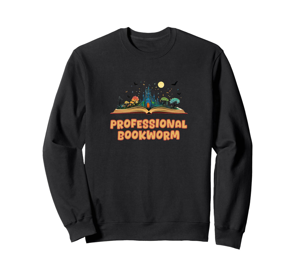 Book Worm Book Stack Reading Sweatshirt - Aesthetic Graphic Men Women - T-Shirt, Sweatshirt, Hoodie