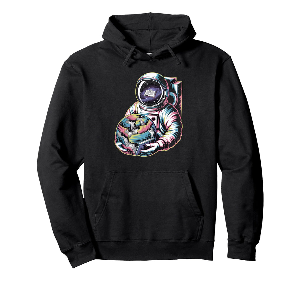 Galaxy Bookworm Reading Colorful Hoodie - Unique Graphic Men Women - T-Shirt, Sweatshirt, Hoodie