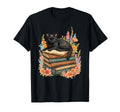 Books And Black Cat Book Reader Book Nerd T-Shirt - Graphic Print Unisex - T-Shirt, Sweatshirt, Hoodie