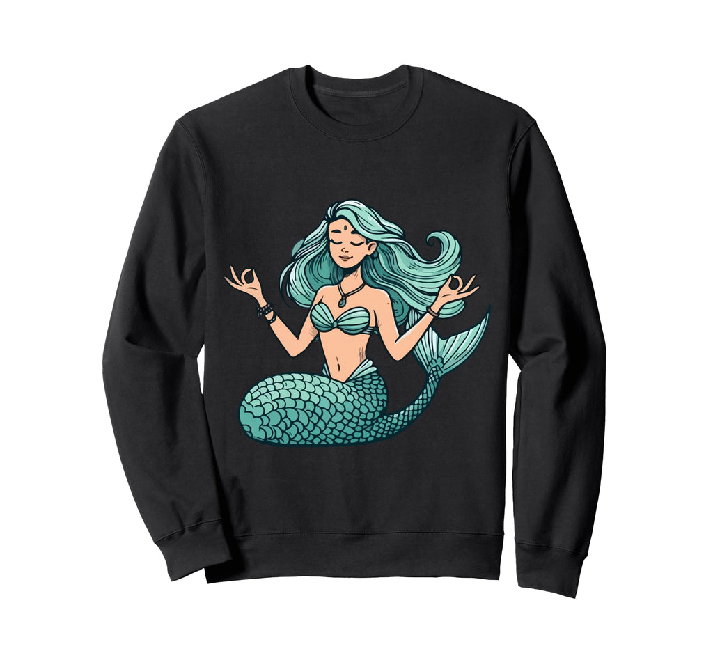 Meditation Mermaid Yoga Pose Sweatshirt - Unique Graphic for Adults - T-Shirt, Sweatshirt, Hoodie