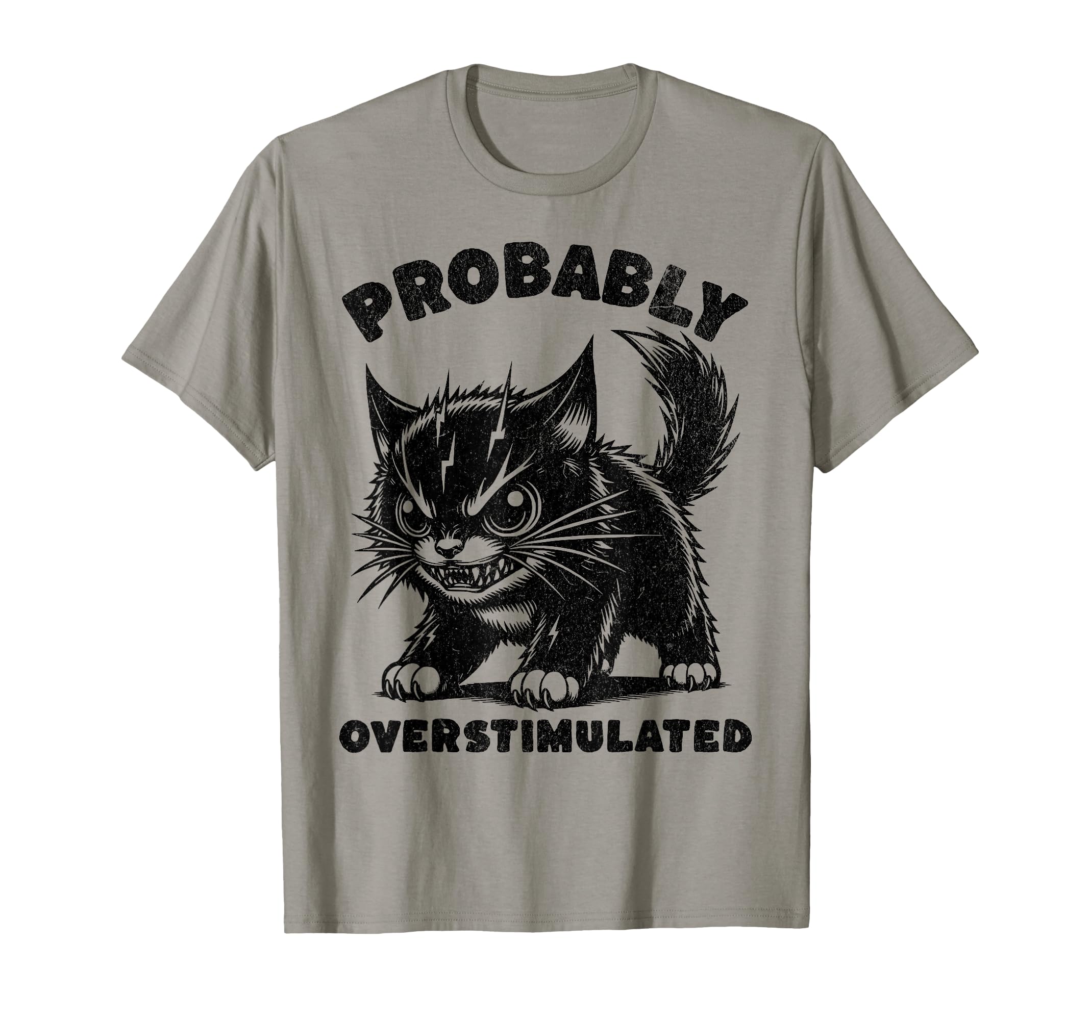 Probably Overstimulated Funny Cat T-Shirt - Aesthetic Graphic Men Women - T-Shirt, Sweatshirt, Hoodie