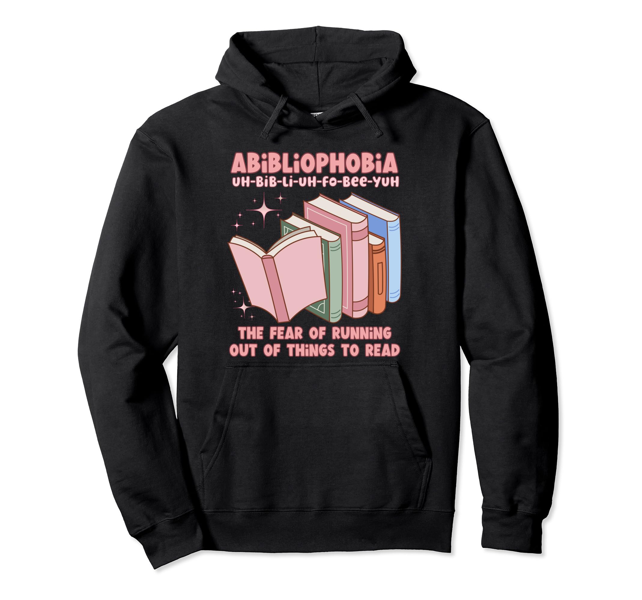 Bibliophile Abibliophobia Fear Running Hoodie - Custom Art Print Unisex - T-Shirt, Sweatshirt, Hoodie
