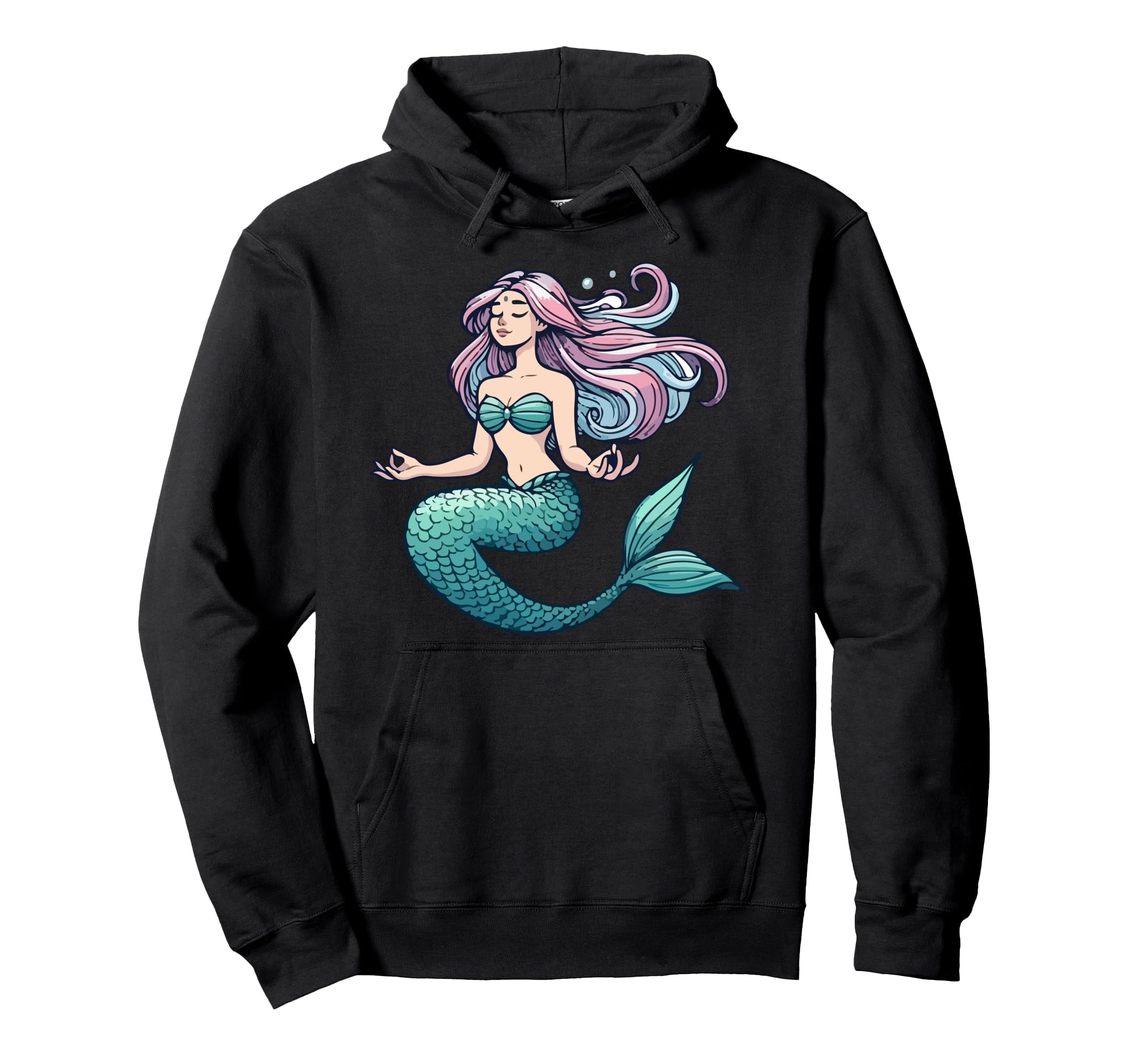 Meditation Mermaid Yoga Pose Relaxing Hoodie - Casual Everyday Wear Unisex - T-Shirt, Sweatshirt, Hoodie