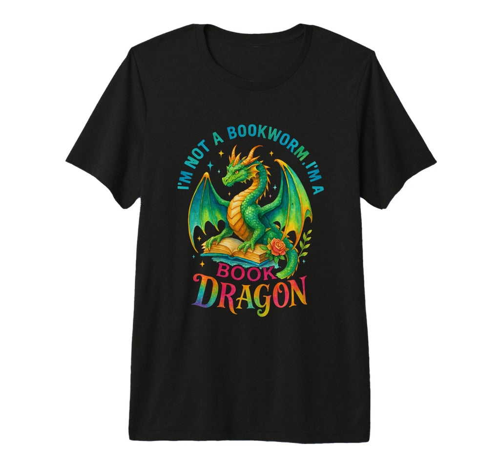 Im Not Bookworm Im Book Dragon Tri Blend T-Shirt - Custom Art Print Unisex - T-Shirt, Sweatshirt, Hoodie