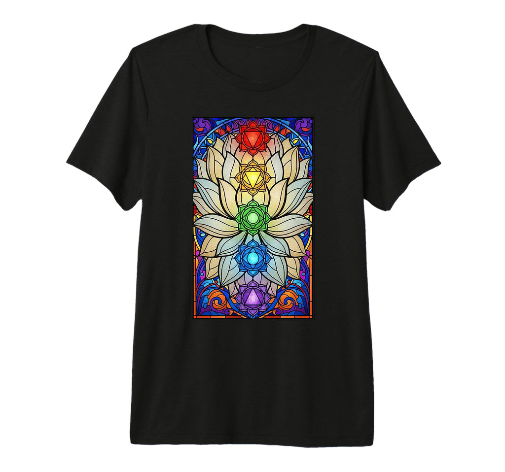 Buddhism Chakras Stained Glass T-Shirt - Minimalist Print for Adults - T-Shirt, Sweatshirt, Hoodie