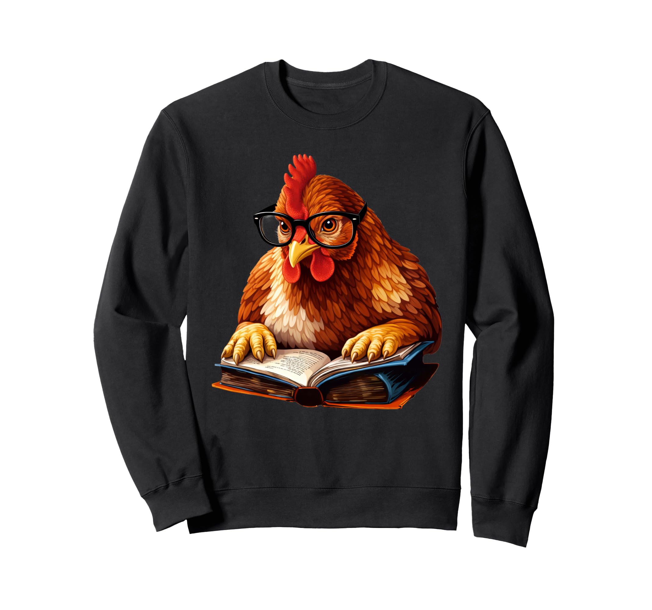 Chicken Reading Book Sweatshirt - Minimalist Print Unisex - T-Shirt, Sweatshirt, Hoodie