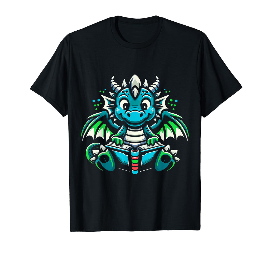 Dragon Reading Book Dragon Enthusiast T-Shirt - Custom Art Print Men Women - T-Shirt, Sweatshirt, Hoodie