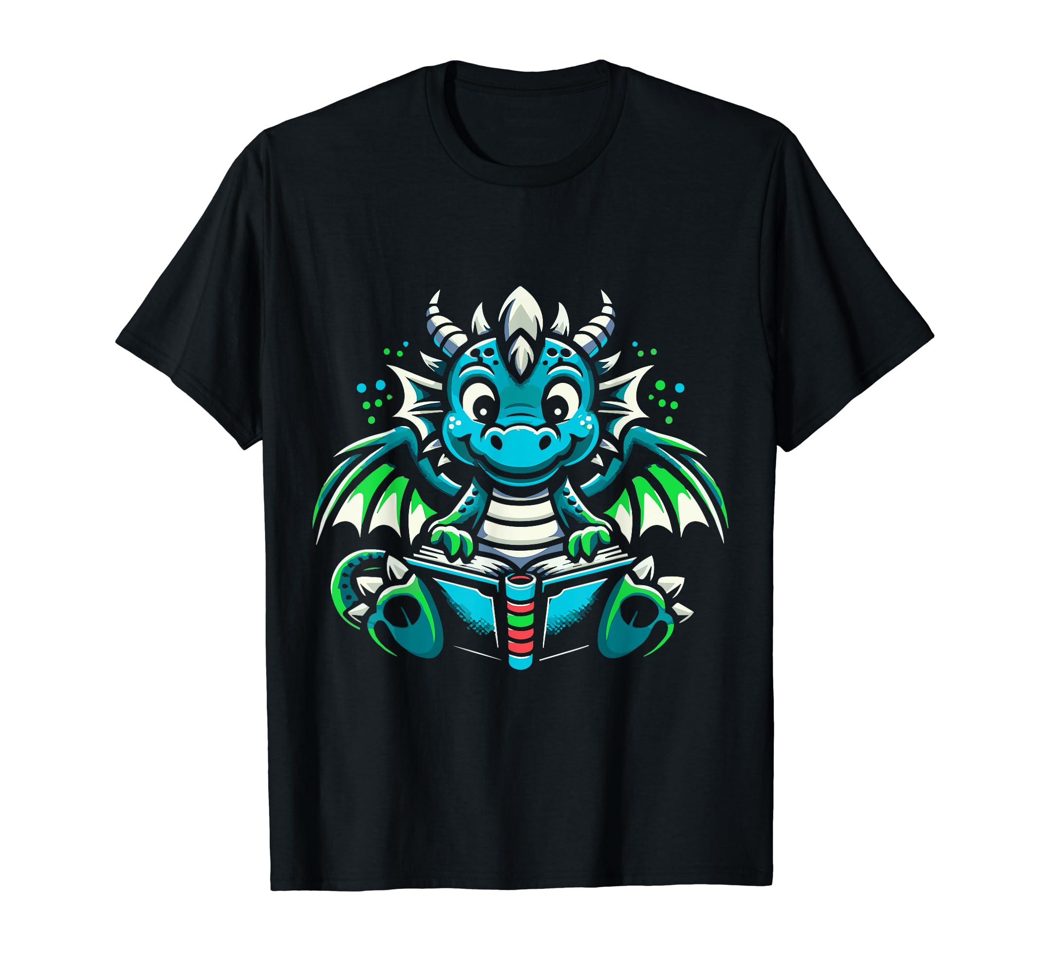 Dragon Reading Book Dragon Enthusiast T-Shirt - Custom Art Print Men Women - T-Shirt, Sweatshirt, Hoodie