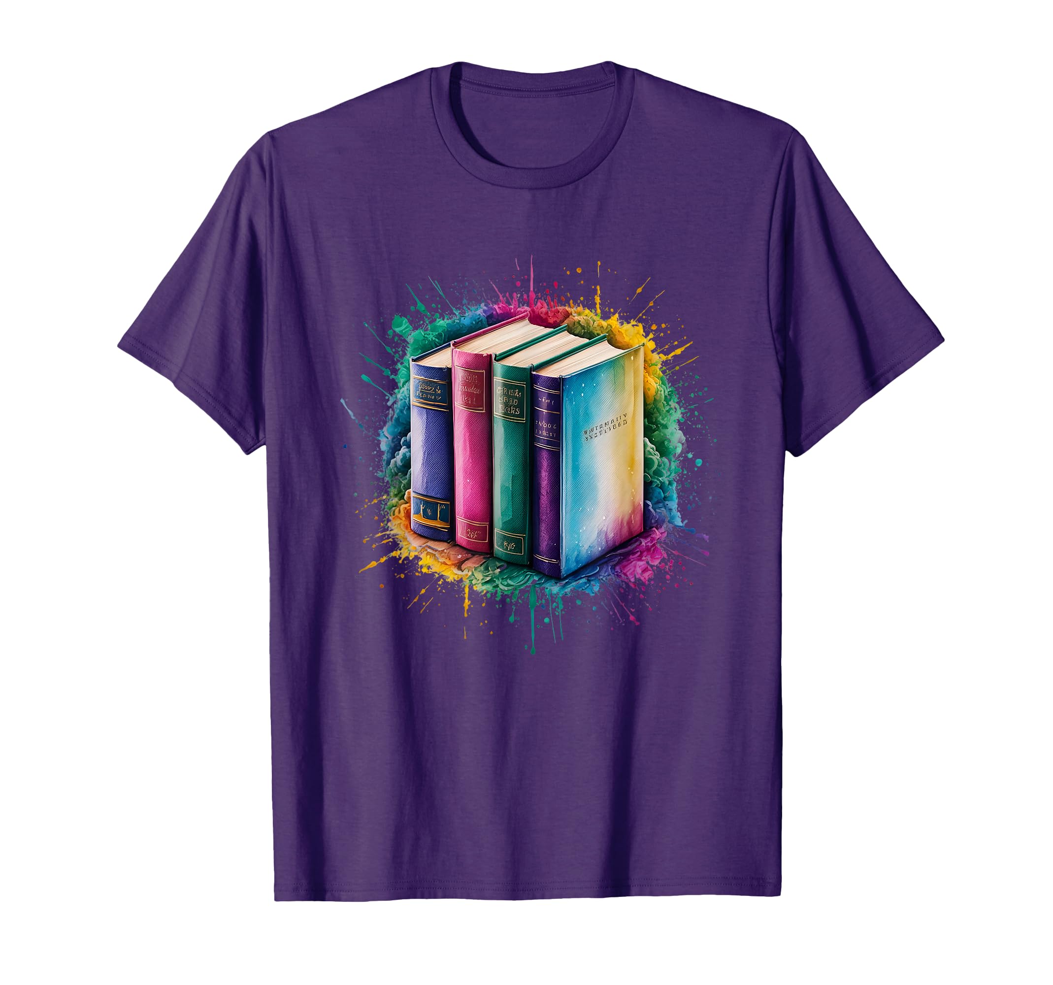 Book Colorful Watercolor Book Reading T-Shirt - Aesthetic Graphic Men Women - T-Shirt, Sweatshirt, Hoodie