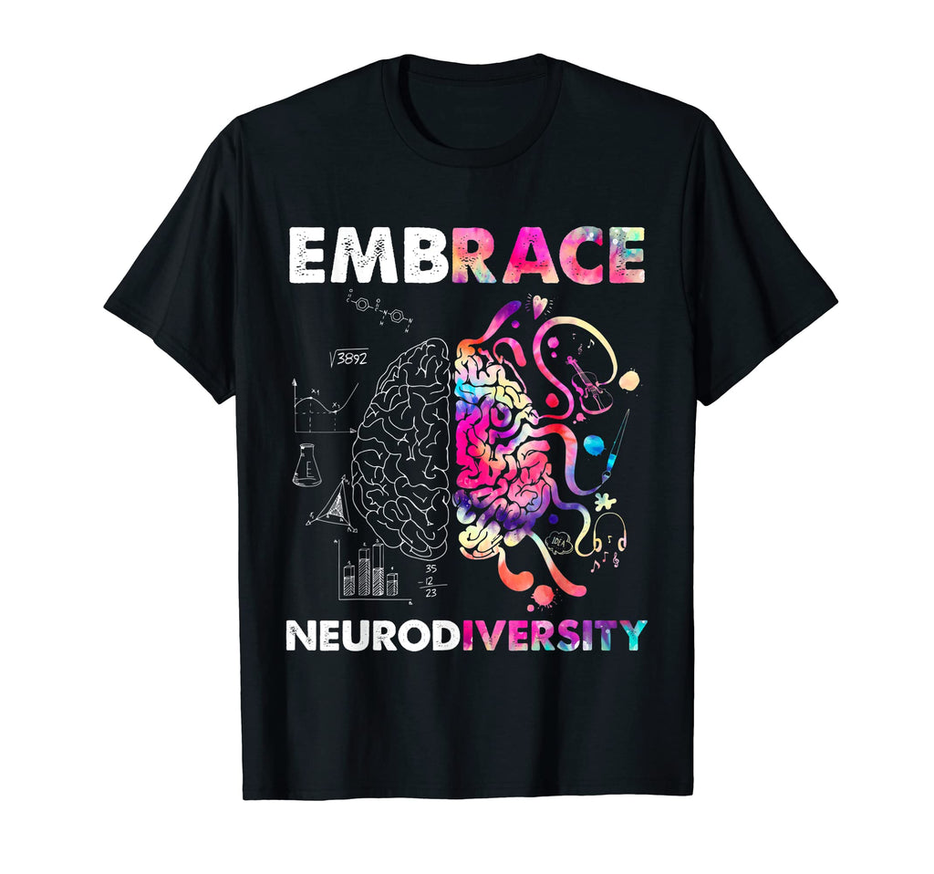 Embrace Neurodiversity Brain Embrace T-Shirt - Trendy Graphic for Adults - T-Shirt, Sweatshirt, Hoodie