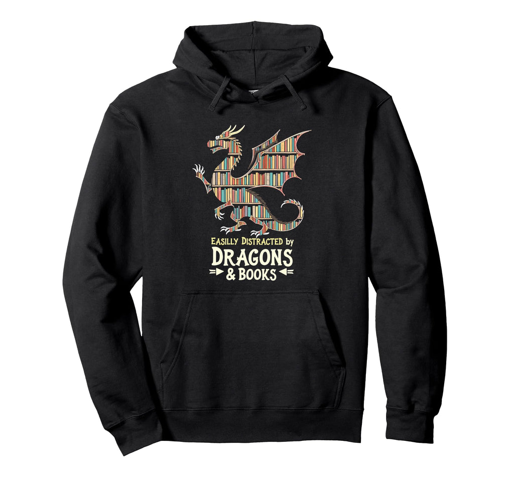 Curious Easily Distracted Dragons Hoodie - Aesthetic Graphic for Adults - T-Shirt, Sweatshirt, Hoodie